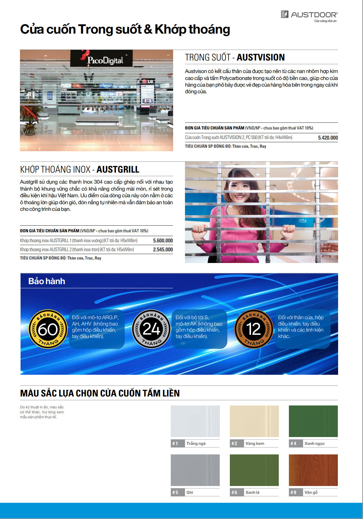 Báo Giá Cửa Cuốn Khớp Thoáng, Cửa Cuốn Trong Suốt Austdoor Tại Đà Nẵng