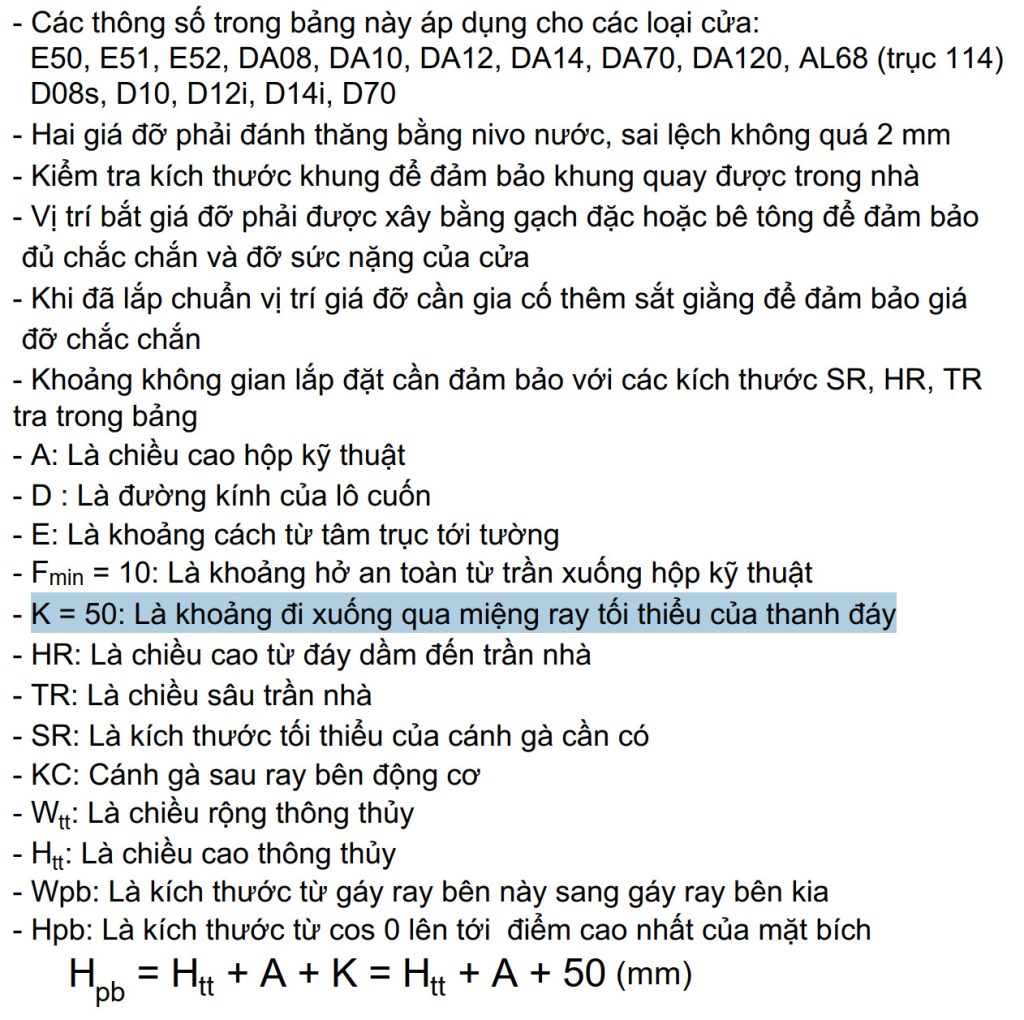 Diễn Giải Thông Số Kỹ Thuật Cửa Cuốn Austdoor