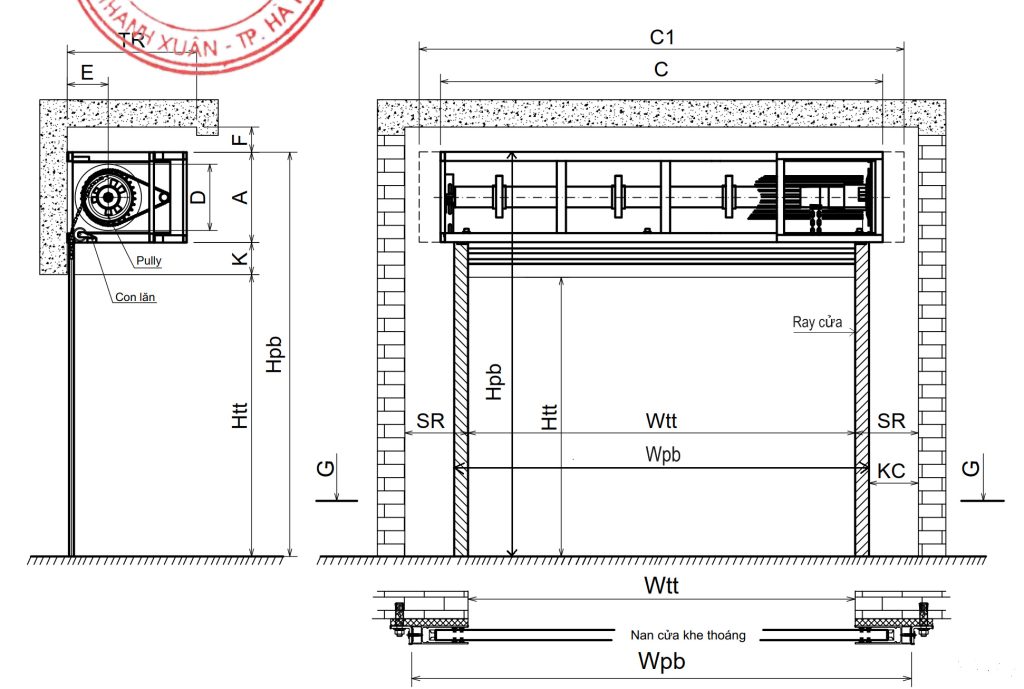 Thông số kỹ thuật cửa cửa cuốn