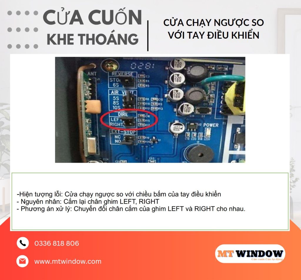 Cửa Cuốn Chạy Ngược Chiều So Với Tay Điều Khiển