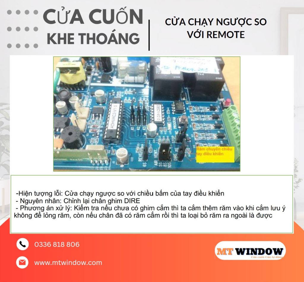 Sửa Cửa Cuốn Động Cơ Chay Ngược Chiều So Với Tay Điều Khiển
