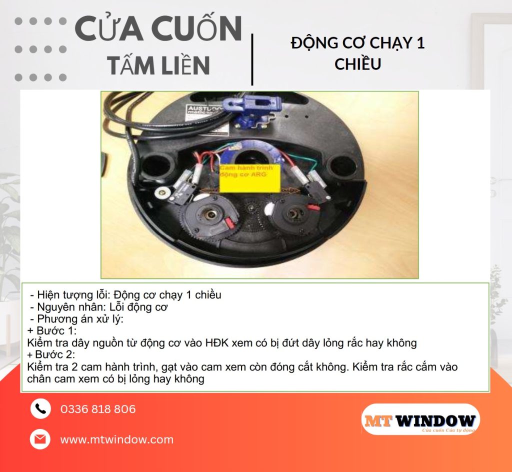 Sửa Cửa Cuốn Tấm Liền Động Cơ Chạy 1 Chiều