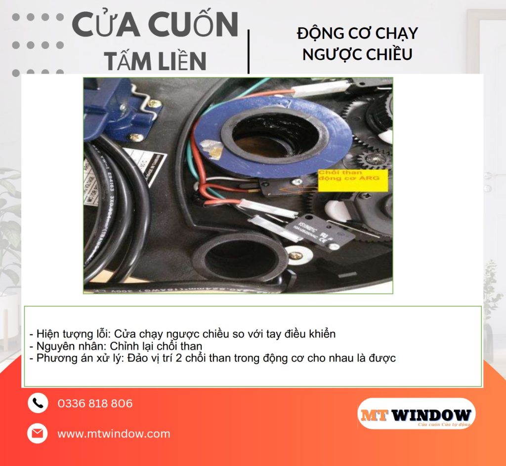 Sửa Cửa Cuốn Tấm Liền Động Cơ Chạy Ngược Chiều So Với Remote