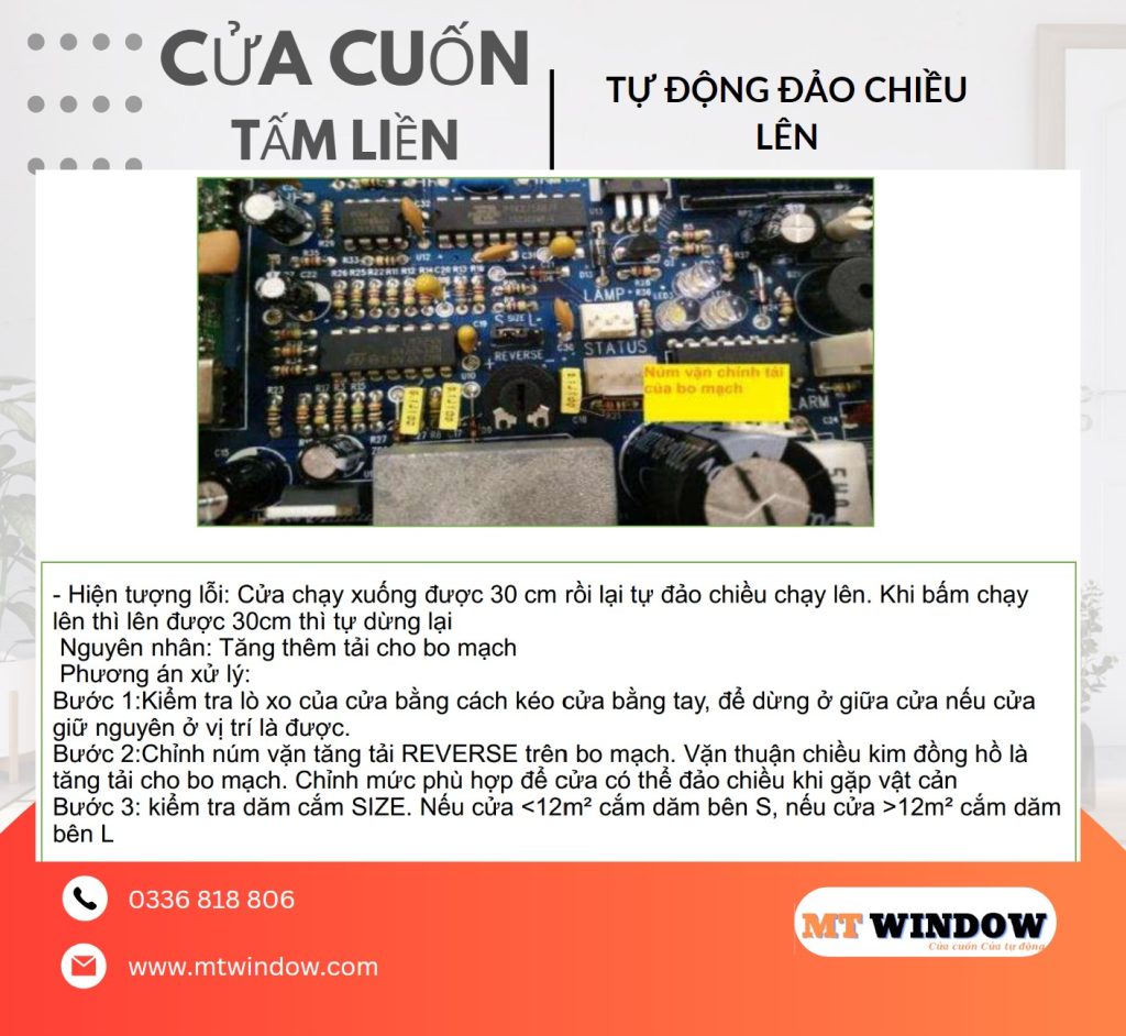 Sửa Cửa Cuốn Tấm Liền Tự Động Đảo Chiều Lên