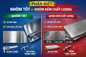 Phân biệt nhôm tốt và nhôm kém chất lượng