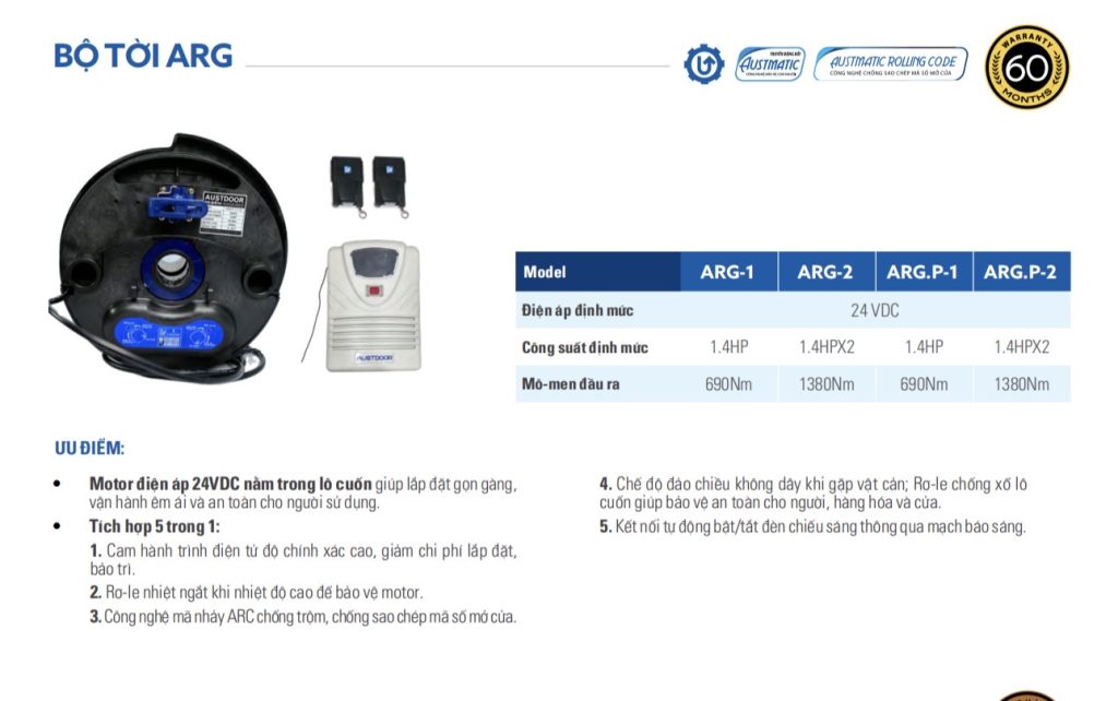 Bộ tời cửa cuốn tấm liền